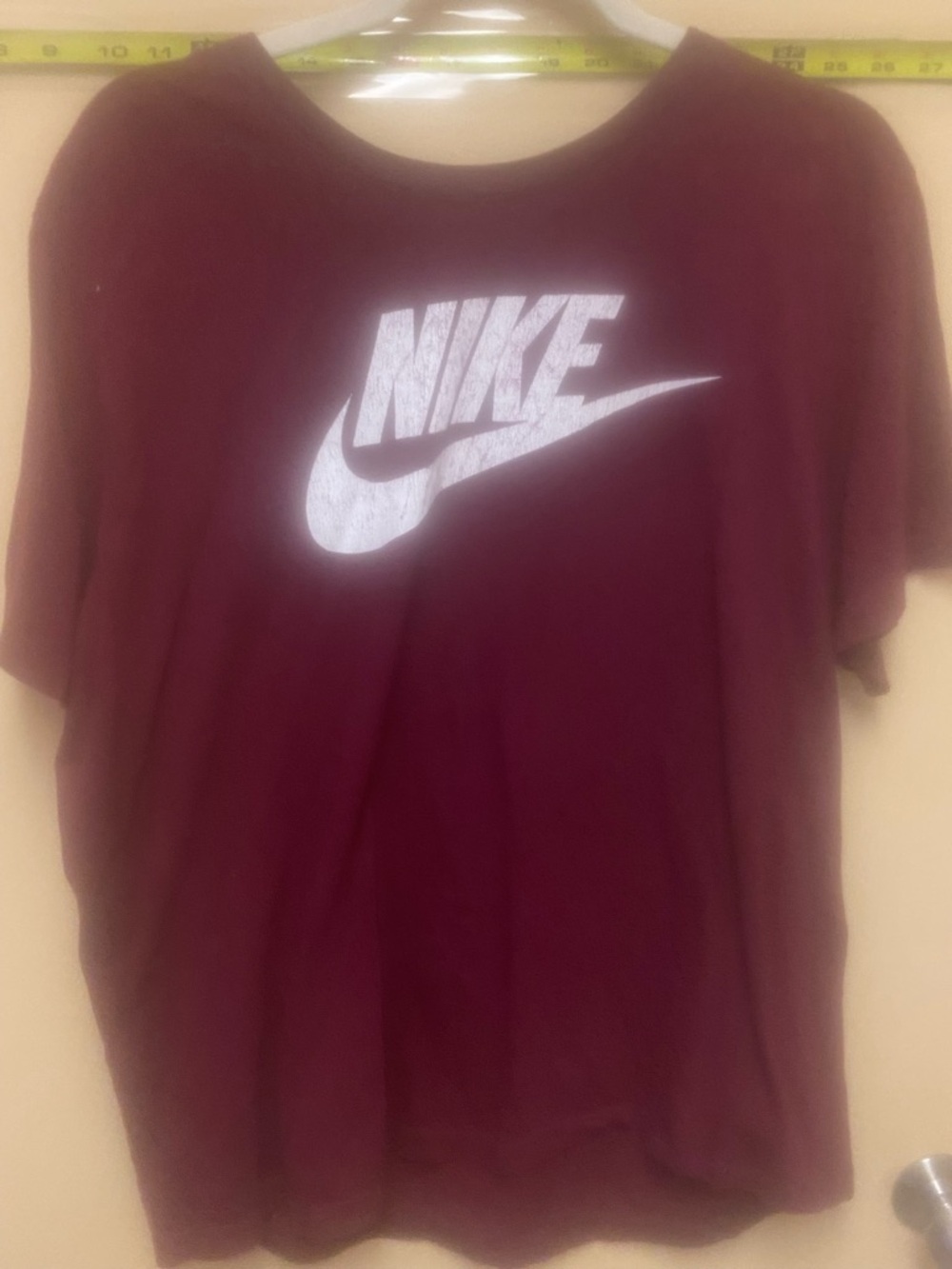 Nike Maroon Crewneck Tee with White Swoosh